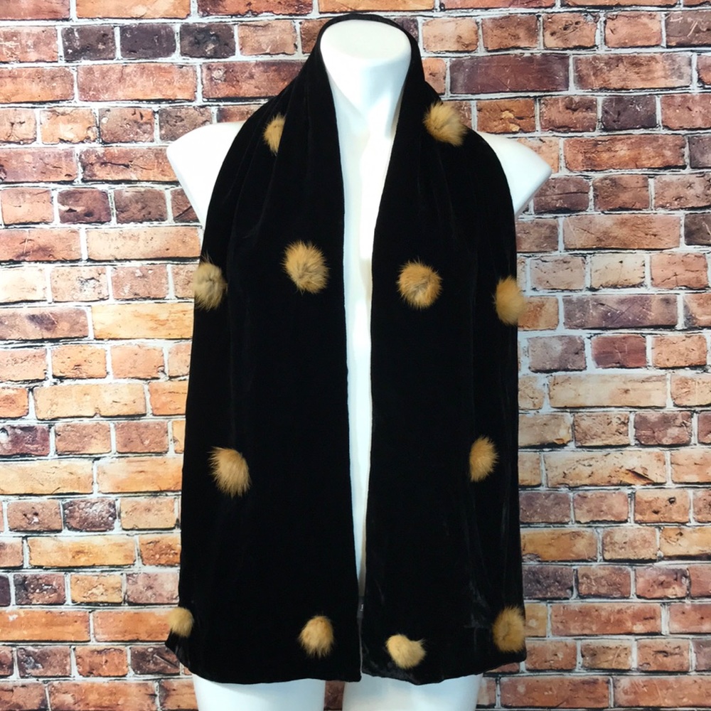 💙REDfish Design Rabbit Fur Ball Scarf